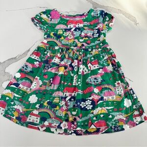 Mini Boden Green Multicolor Kids Casual Dress
